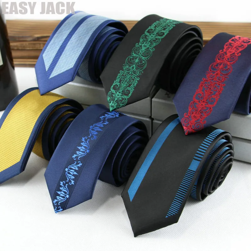 

Wholesale 2016 New Men's Brand Ties Narrow Fashion Casual Polyester Silk Jacquard Pattern Pattern Striped Tie 6cm Free Shipping