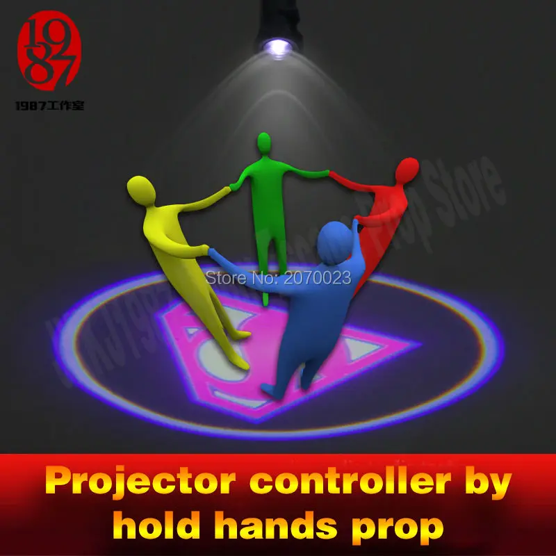 hold hands to lighten up a projector escape room game adventuer prop for get hidden picture clue puzzle for chamber room player hold hands to lighten up a projector escape room game adventuer prop for get hidden picture clue puzzle for chamber room player