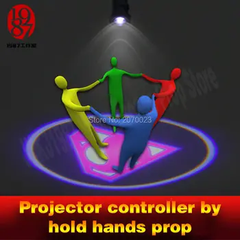 

hold hands to lighten up a projector escape room game adventuer prop for get hidden picture clue puzzle for chamber room player