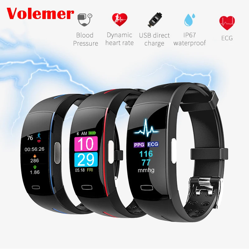 

P3 Plus Color Screen Blood Pressure Smart Band Heart Rate Monitor PPG ECG Smart Bracelet Activit Fitness Tracker Smart Wristband