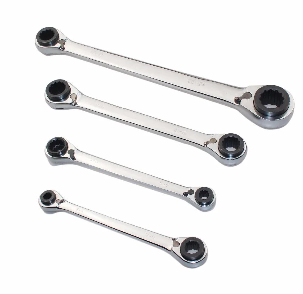 기어 래칫 렌치 키, 8-24mm, 기어드 스패너, 더블 헤드 토크, 다목적 래칫 콤비네이션, 렌치 공구