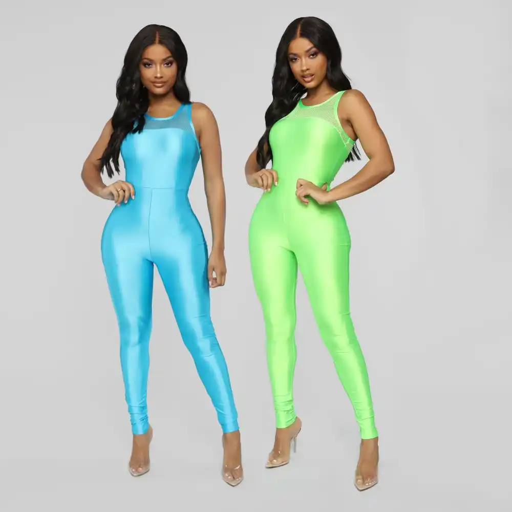 neon blue jumpsuit