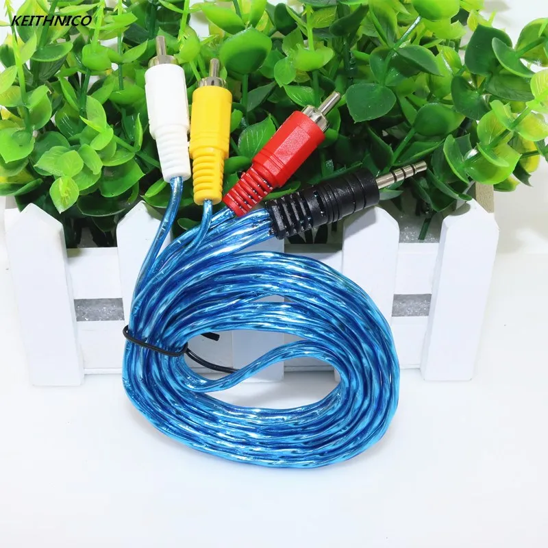 

KEITHNICO 1PC 3.5mm Jack to 3 RCA Male Plug Adapter Cable DVD Audio Converter 1.5M Video TV AV Cable Wire Cord