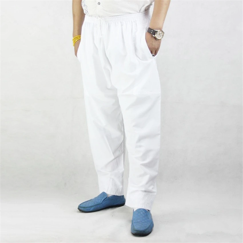 

New Eid Mubarak Muslim Men Pants Prayer Arab Dubai Elasticity Breathable Trousers Islam Tradition Casual Wear Pants for Men