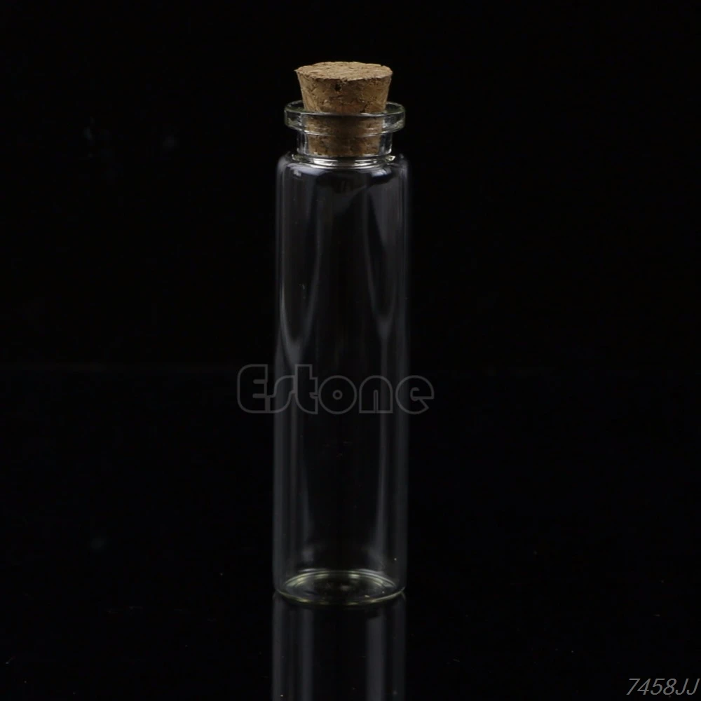 10 Pcs 20ml 22*80mm Empty Tiny Small Clear Cork Message Glass Bottles Vials DropShip 6