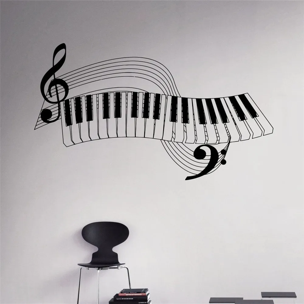 Piano Keys Wall Decal Musical Instrument Vinyl Sticker Music Home Interior Wall Art Murals