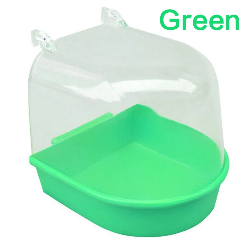 Пластиковая коробка для ванны с птицей и водой, принадлежности для купания с попугаем, принадлежности для домашних животных, подставка для душа, контейнер для мытья - Цвет: Зеленый