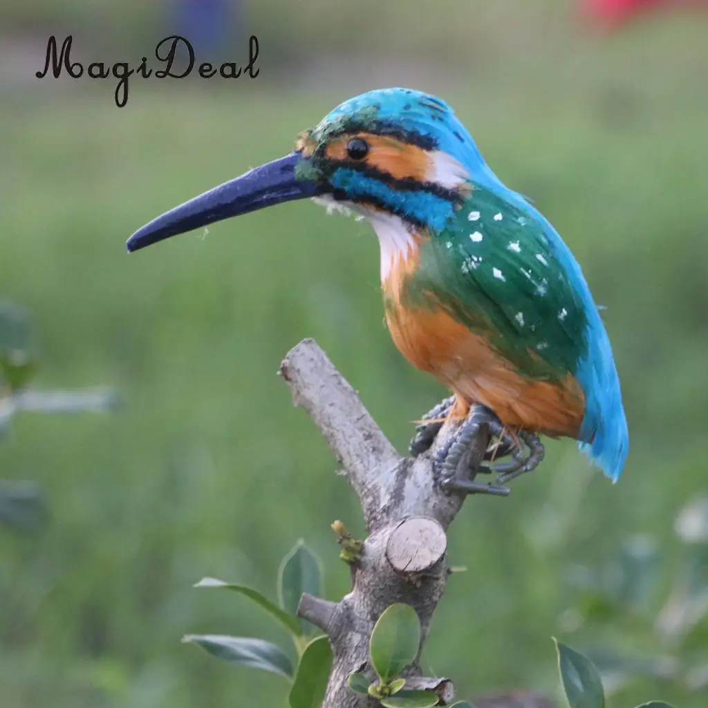 Realistic Kingfisher Bird Figurines Decor Garden Ornaments Statue Tree Decor Interior Indoor Bonsai Decorations