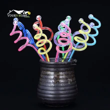 10 шт. 23 см/29 см Акриловая смесительная шпажка для коктейля ложка, спиральный узор бар чайная ложка шпажка для коктейля венчик случайные цвета