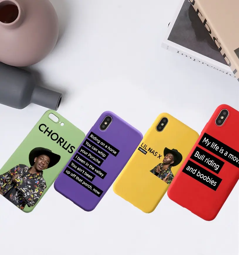 Lil Nas X CHORUS Candy Color TPU Case phone For iphoneX 7 8 XS XR XSMAX Old Town Road Red Yellow purple green Cover