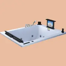 1900 мм вклинивание стекловолокна гидромассажная Ванна акриловая гидромассажная встроенный серфинг ванна с ТВ комплект NS6022