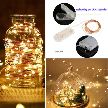 

Fairy Lights Battery Operated LED String Light Warm White 2M 20LED 50pcs/lot Copper Wire light for Wedding House Christmas Decor