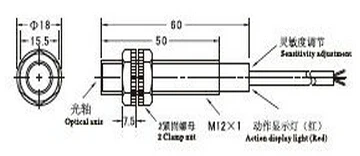 Фотоэлектрический переключатель E3F1-3DN2.3L (одна пара) NPN NC DC сенсор переключатель преобразователя Bijection отражение