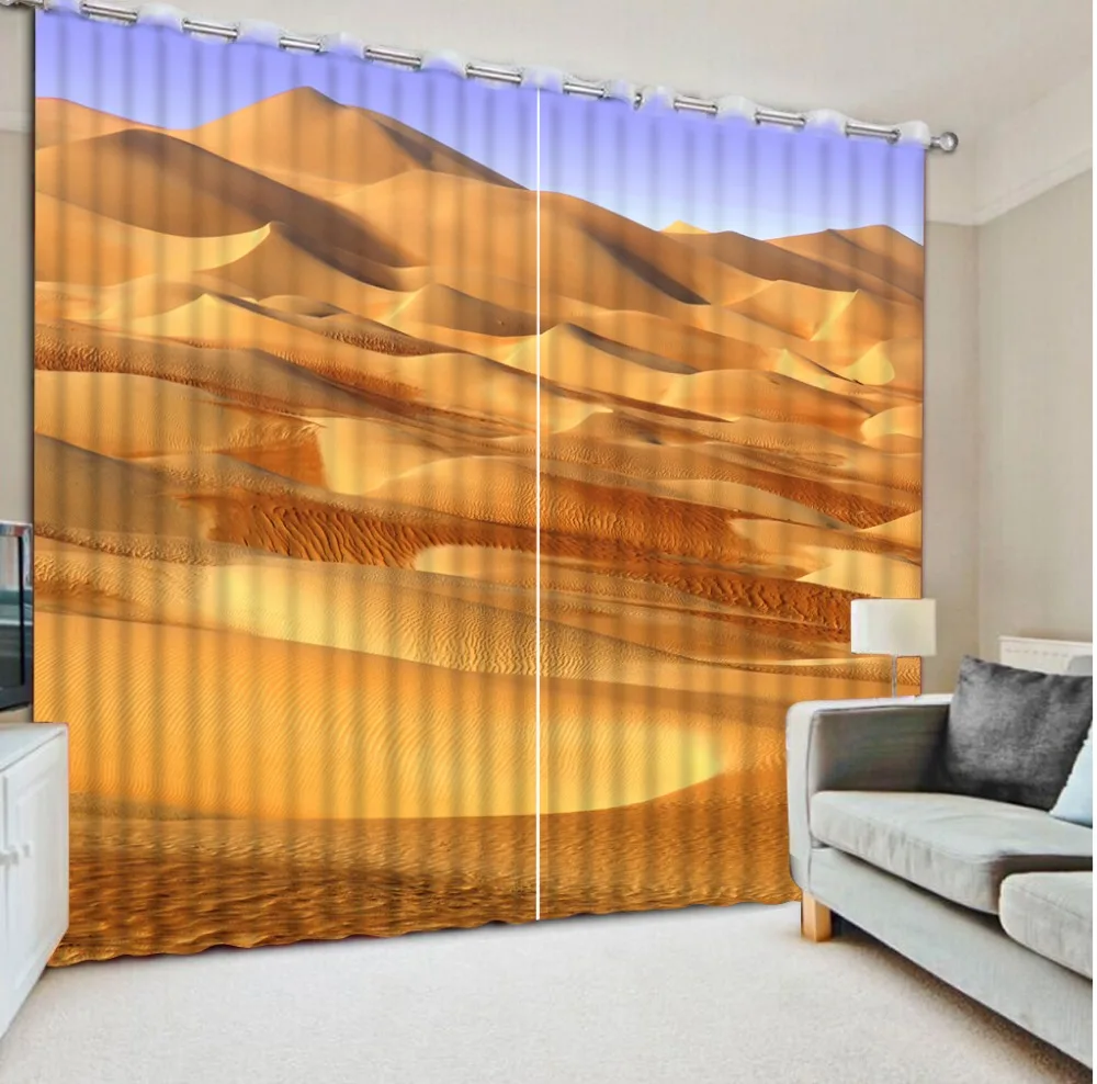 

3D Photo Printing Blackout Curtains For Living room Bedding room Hotel Drapes Cortinas Desert landscape modern nature