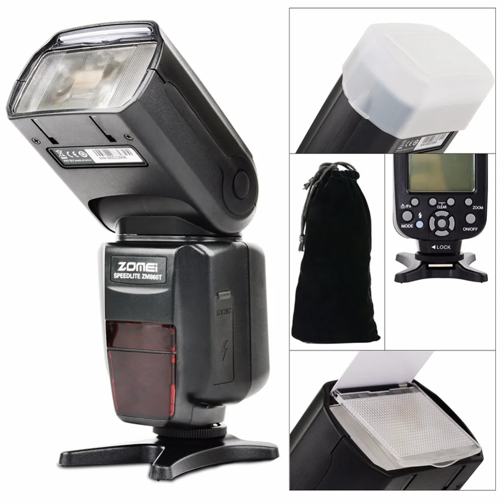 Zomei ZM860T ЖК дисплей высокая скорость TTL Speedlite вспышка для Canon 5D2 5D3 7D 700D Nikon D7500 D7300 D5300