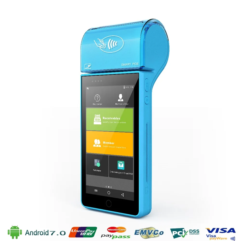 SENMON 5," портативный Android Мобильный Мини POS терминал с NFC Card Reader Wi Fi терминал принтера