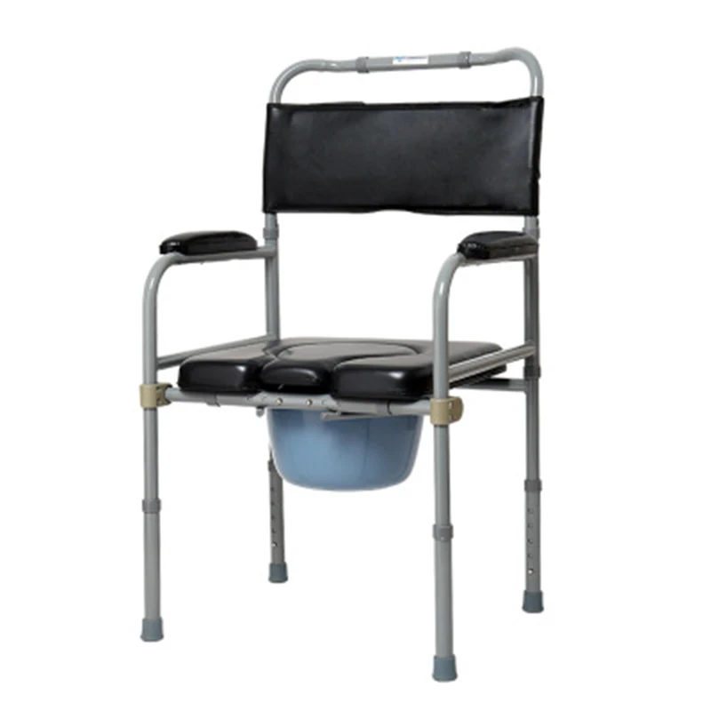 Больница уход за пожилыми людьми стул для ванной регулируемый стальной для инвалидов медицинский складной стул для туалета