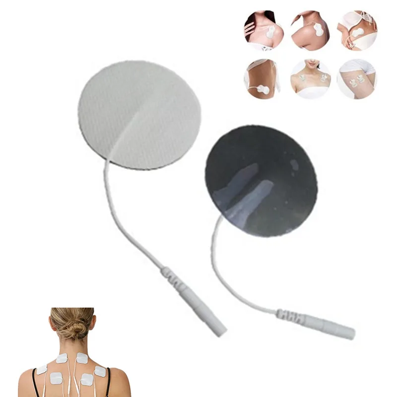 B1303 3cm round tens therapy massager electrode paster gel pads (11)_