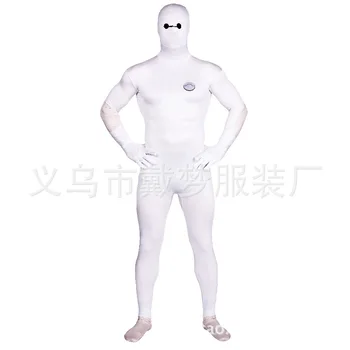 

(LP7056) Adult Full Body White Big Heros Lycra Spandex Superhero Spiderman Zentai Suits Halloween Party Costume