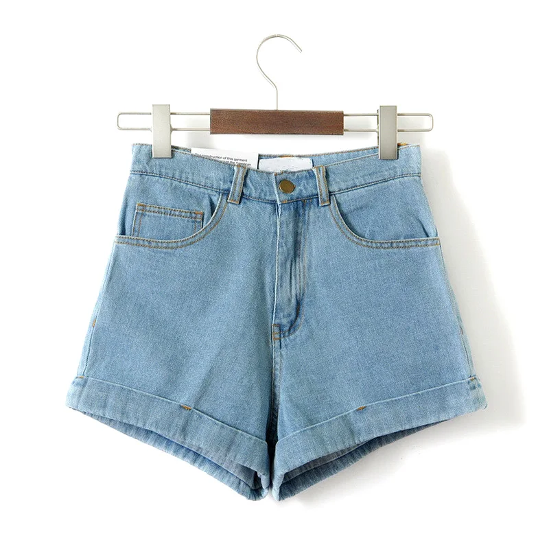 

Summer Female White Denim Shorts High Waist Basic Casual Vintage Blue Jeans Shorts Street Wear Sexy Shorts For Women