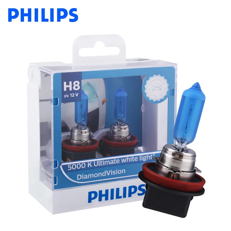 Оригинальные ксеноновые противотуманные фары Philips H8 12 в 35 Вт Diamond Vision 5000K