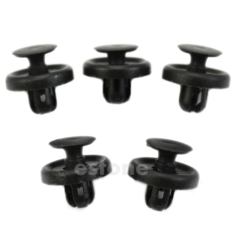 New Car Bumper Fender 7mm Hole Black Plastic Rivets Fasteners for