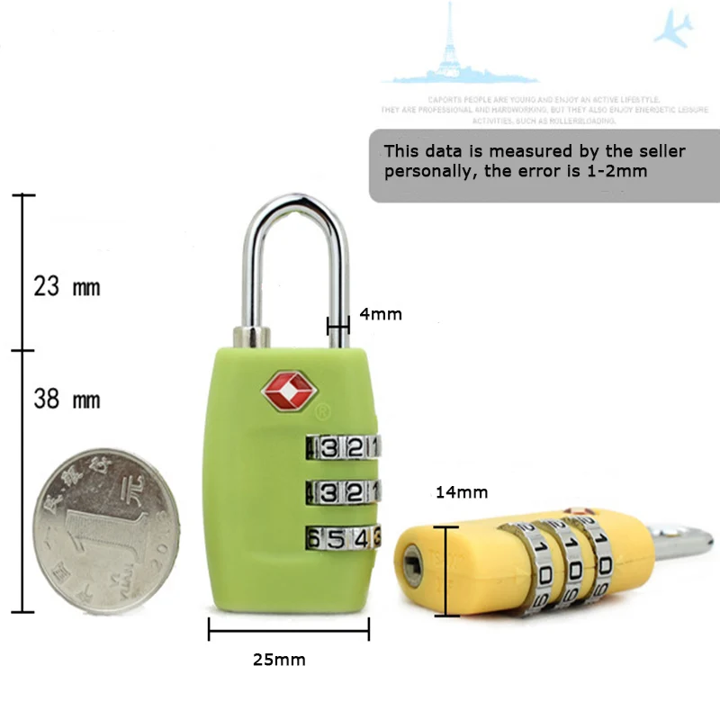 3 Digit Code Combination TSA JULY'S SONG Travel Customs Password Locks Solid Travel Accessories Zinc Alloy Luggage Locks