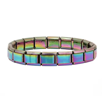 

Fyour European popular Fashion Charm Color Rose Stainless Steel Bracelet Fit 9mm Links For Women Jewelry Gift G003