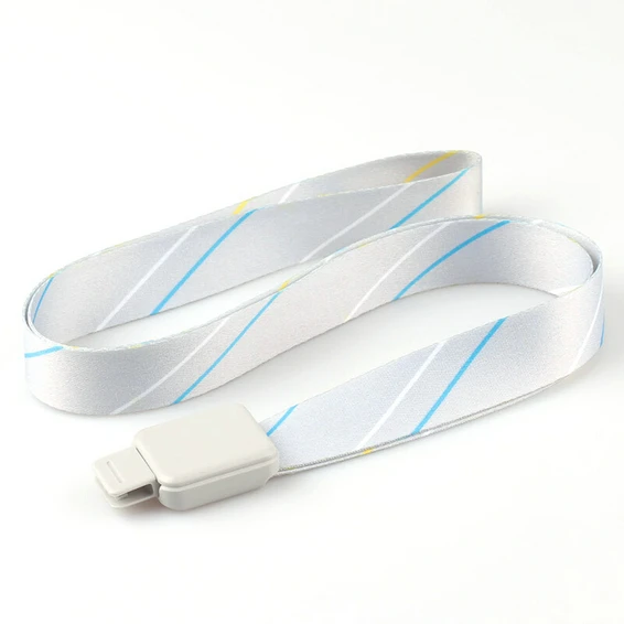 DEZHI-выдвижной полиэфирный ремешок для удостоверения личности, держатель для карт, визитная карточка, держатель для бейджа, шейный ремень, полоса и твердый, офисные принадлежности - Цвет: silver stripe