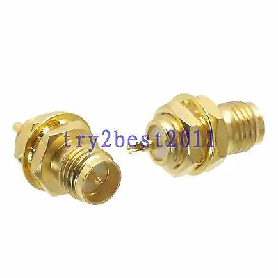 

DHL/EMS 100pcs Connector RP-SMA plug pin bulkhead solder deck mount COAXIAL straight -C1