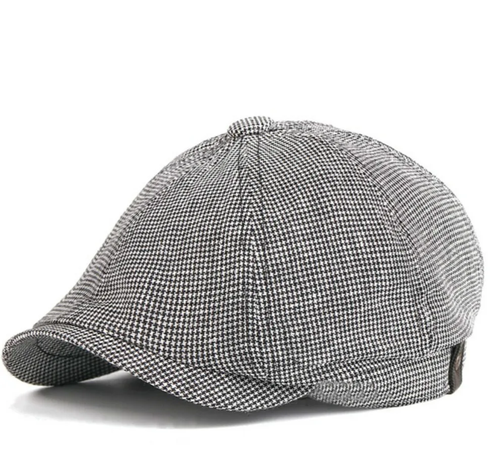 

Grid Pattern Cotton Newsboy Cap Mens Womens Octangle Cap Gatsby Hat For Summer Autumn Female Girl