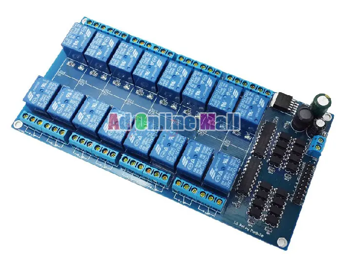 

12V 16-Channel 16 Channel Relay Module Interface Board For Arduino PIC ARM DSP PLC With Optocoupler Protection With LM2596 Power