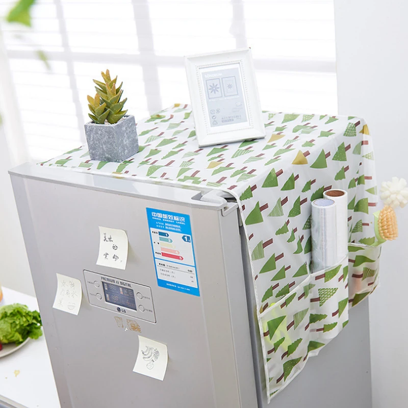Простой Прозрачный водонепроницаемый чехол для холодильника, сумка для хранения полотенец, одинарная двойная дверь пылезащитный чехол для холодильника, водонепроницаемый