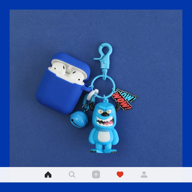 Cute Cartoon Decorative Silicone Case for airpods apple case Accessories Protective Bluetooth Wireless Headset Cover Key Ring