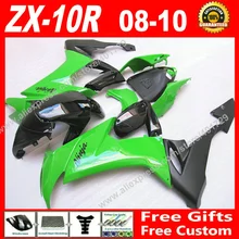 Carenagens da motocicleta fit Kawasaki Ninja ZX10R 08 09 preto 2008 2009 carenagem kits AS04