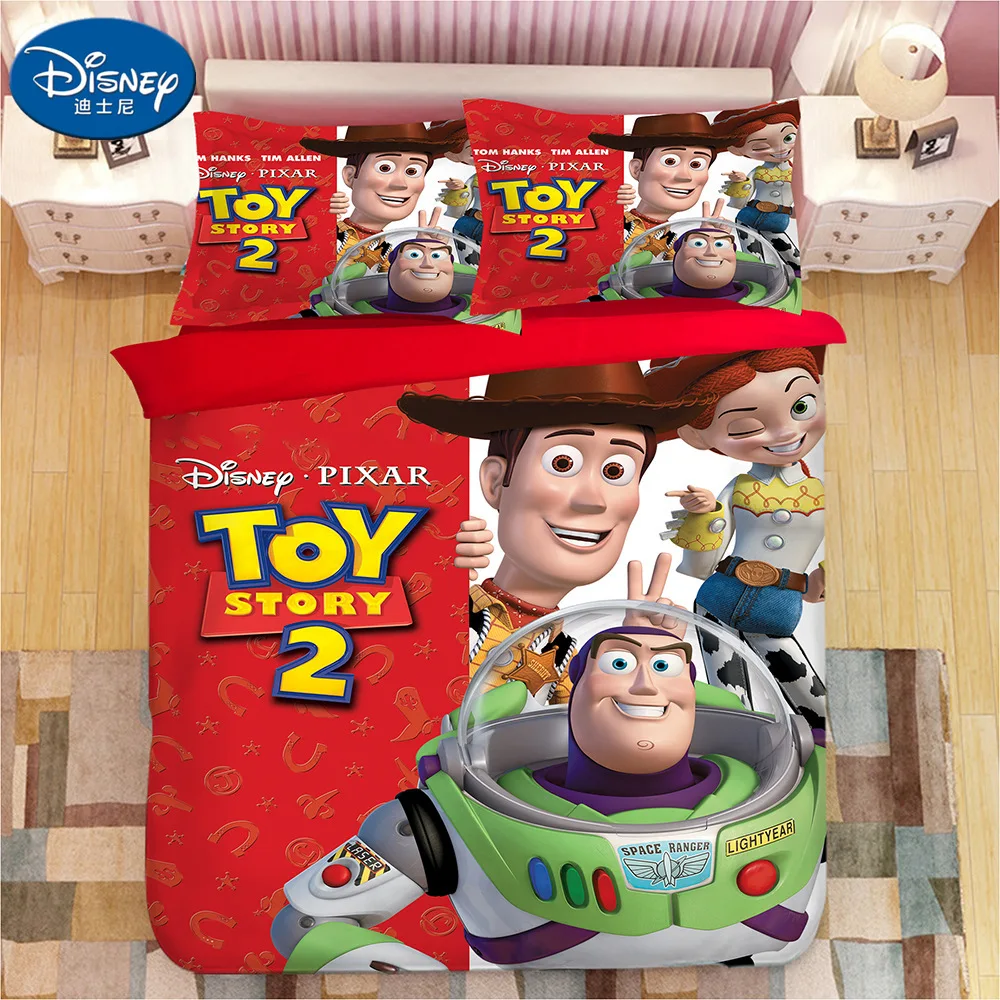 

Toy Story Bedding Set Woody Buzz Lightyear Duvet Covers Pillowcases Toy Story kids Cartoon Comforter Bedding Sets bed linen