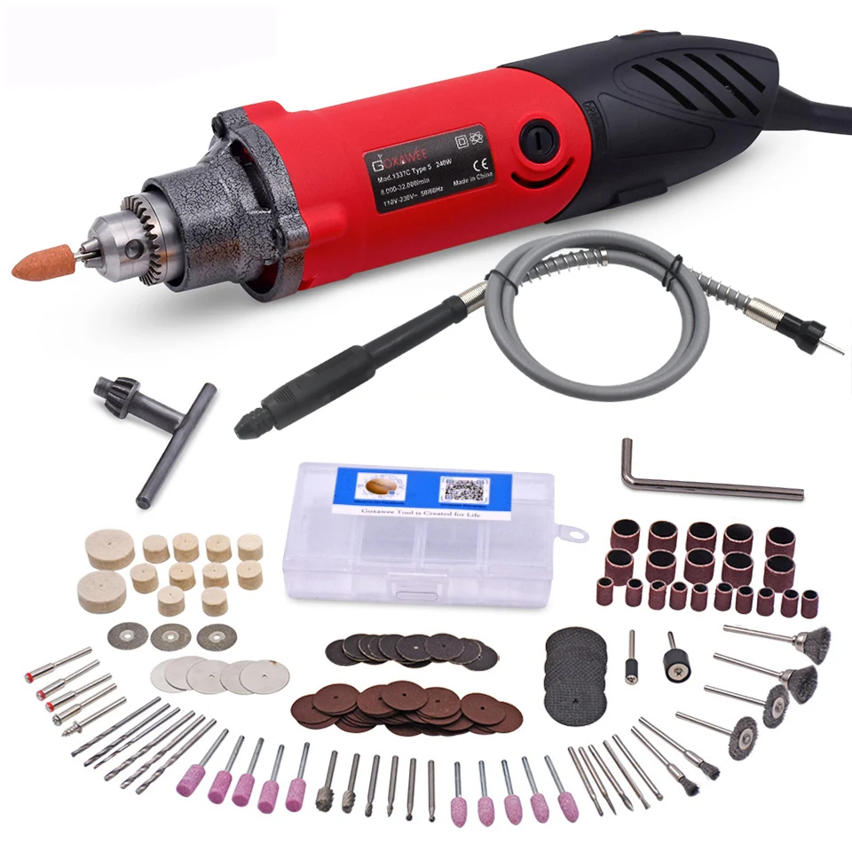 

480W Dremel Style Electric Rotary Tool Variable Speed Mini Drill with Flexible Shaft Power Tools Electric Drill with 30pcs Burs