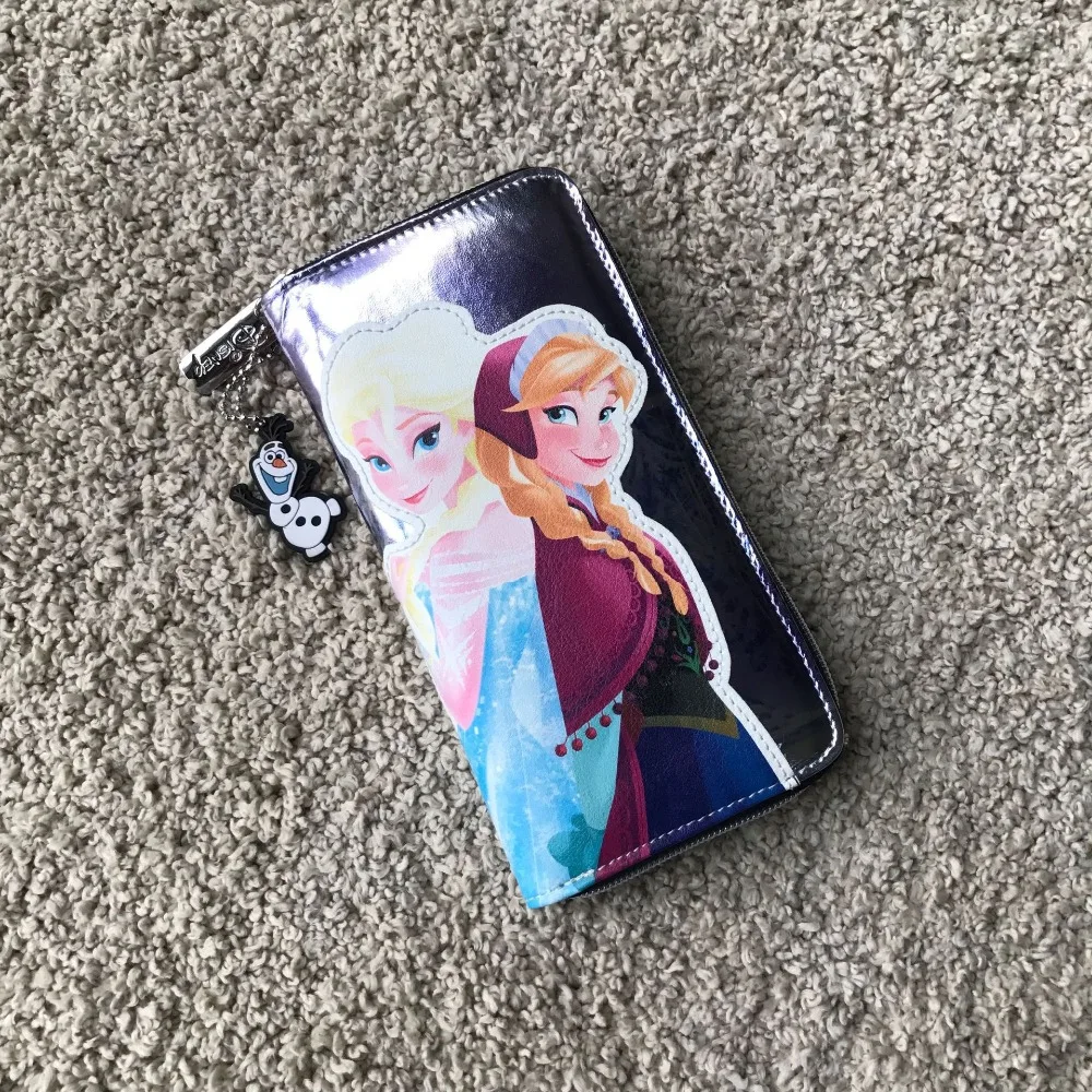 

Disney Frozen Elsa money card clip women lady leather diaper bag wallet