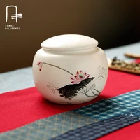 Tea caddy ceramic pot,Sealed small tank,jingdezhen handpainted pot,tank ceramic Storage tanks,Chinese style jar,storage bottle
