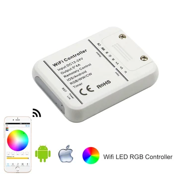 

[DBF]Smart WiFi LED Controller DC12-24V 5Channels Control 4A5CH RGB/RGBW/RGBWW 16 Million LED Strip Timer Music Sync Controller