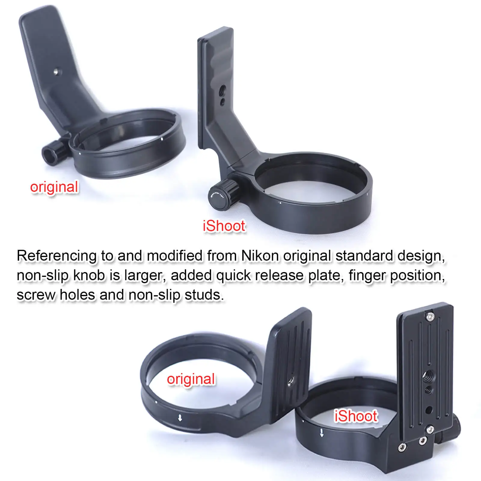 Lens Collar Support Tripod Mount Ring for Nikon AF-S 200-500mm F5.6E ED VR Lens Bottom is Arca-Swiss Fit Quick Release Plate