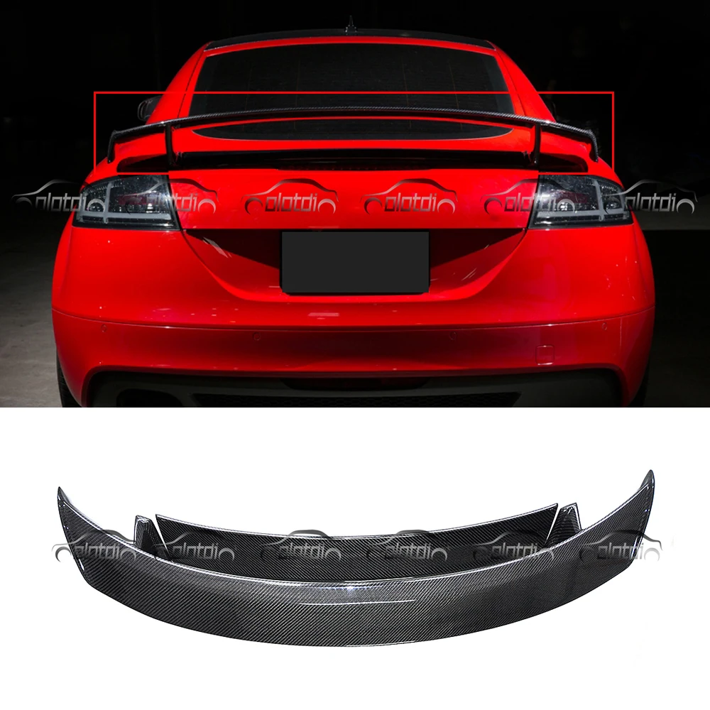 

OLOTDI Car Styling TTRS Style Carbon Fiber Double Layer Rear Trunk Spoiler Wing for Audi TT TTS MK2 2008-2014