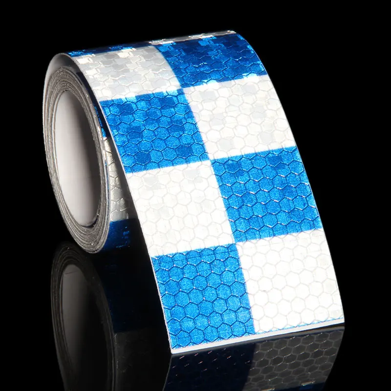 

5CMx9M Motorcycle Car Stickers Light Reflectors Reflective Stickers Arrow Grid Blue White Red Reflective Tapes For Safety Sign