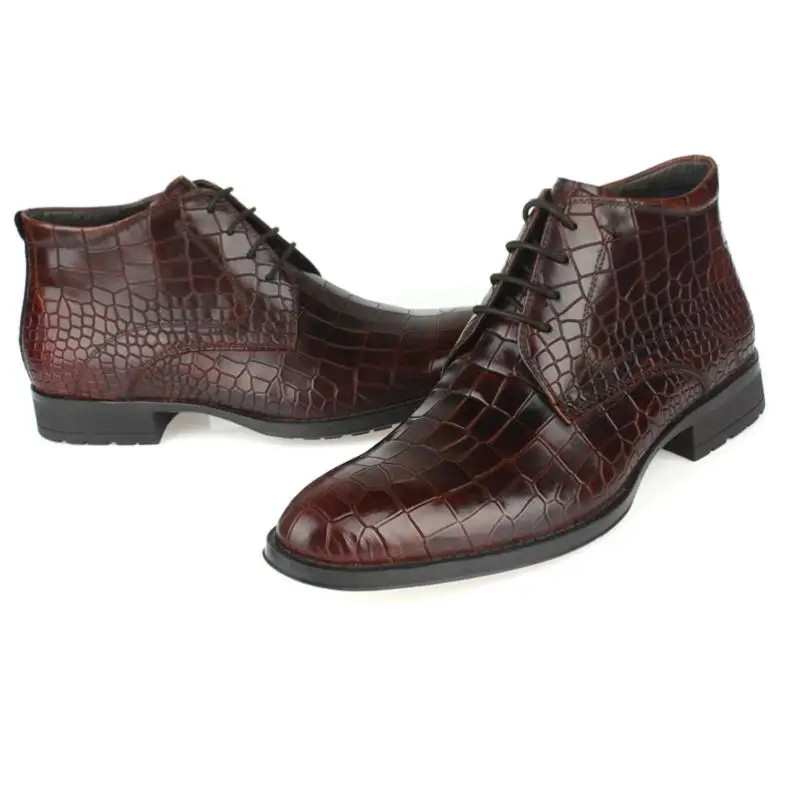 Padrão Masculino Calçado Tenis brown De Sapatos Couro Heinrich Genuíno Black Homem Adulto Homens Botas Inverno Dos Tornozelo Novo Pedra 6UUnOHPqxZ