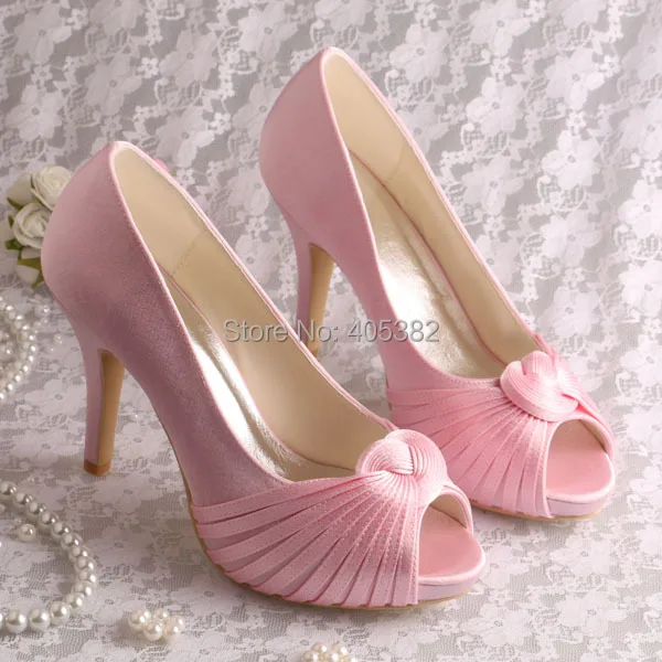 peep toe rosa para noiva