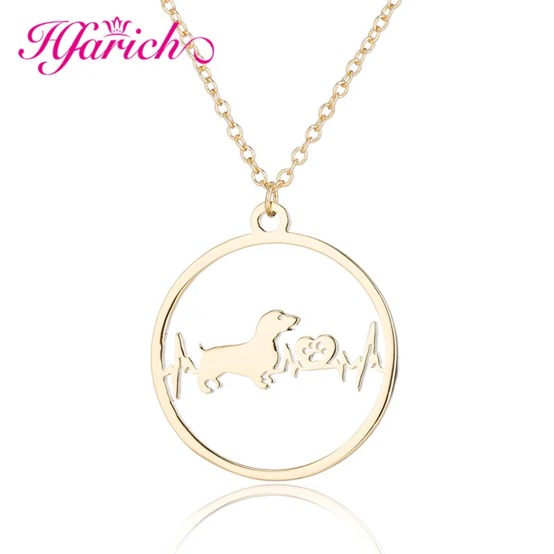 Hfarich мопса ожерелье s для женщин нержавеющая сталь подвеска Французский Бульдог ожерелье сердцебиение ювелирные изделия подарок для любимой собаки - Окраска металла: XL550