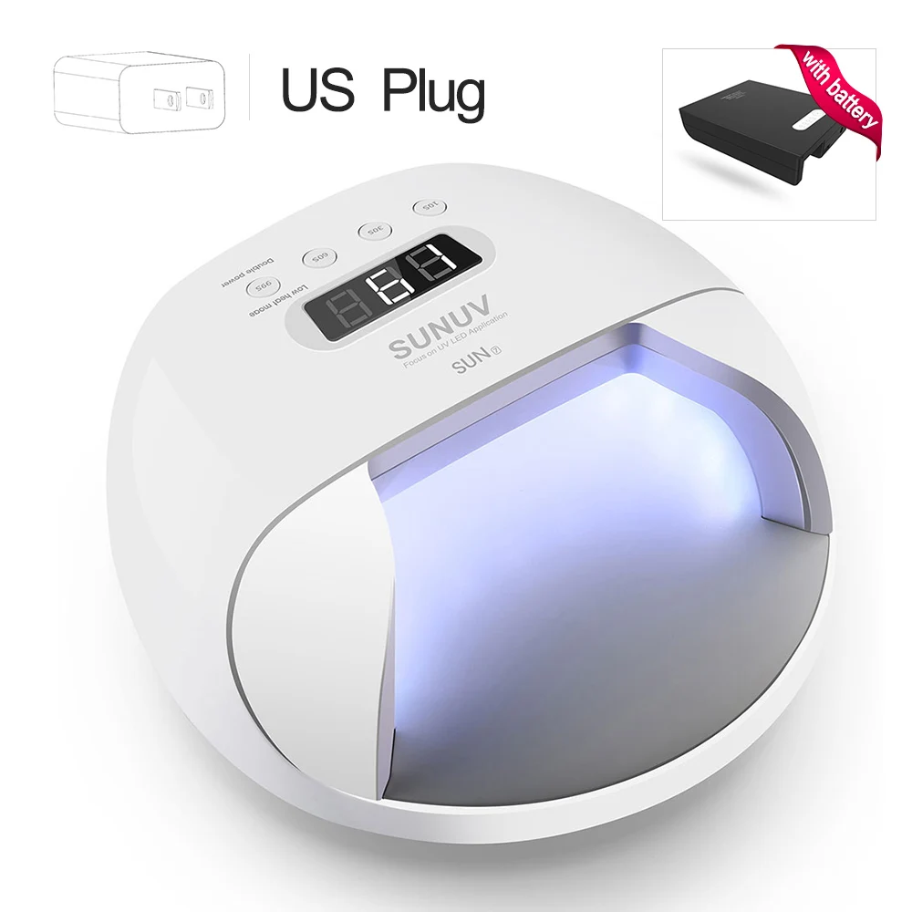  SUNUV SUN7 Nail Lamp 48W Nail Dryer for Gel Varnish with 30pcs LEDs Battery Choice Fast Dry Nail Dr - 32850112497