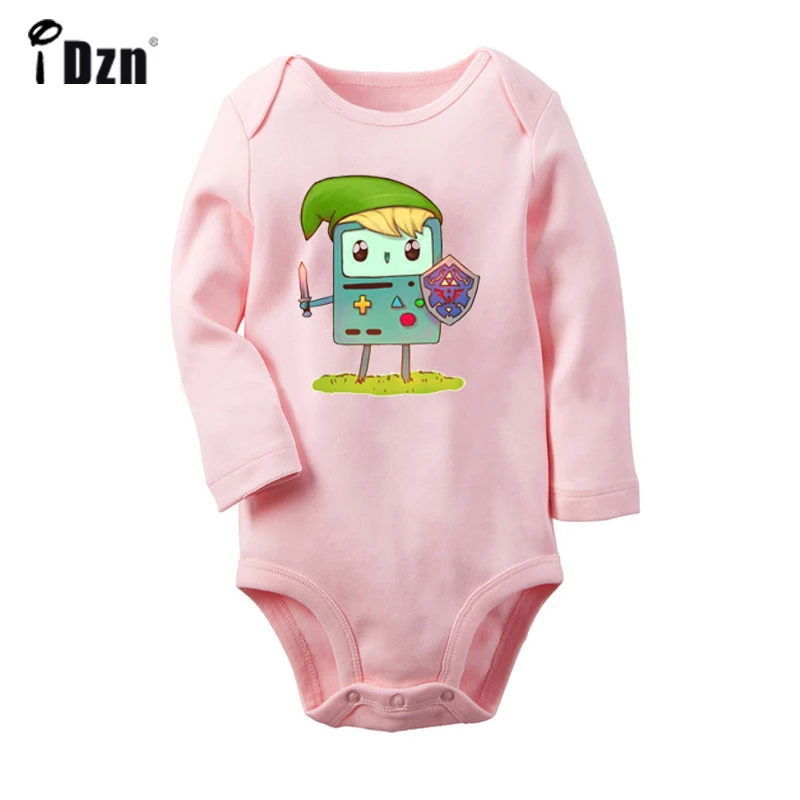 Funny Adventure Time Beemo BMO Cosplay Legend of Zelda Art Design Newborn Baby Bodysuit Toddler Onsies Jumpsuit Cotton Clothes