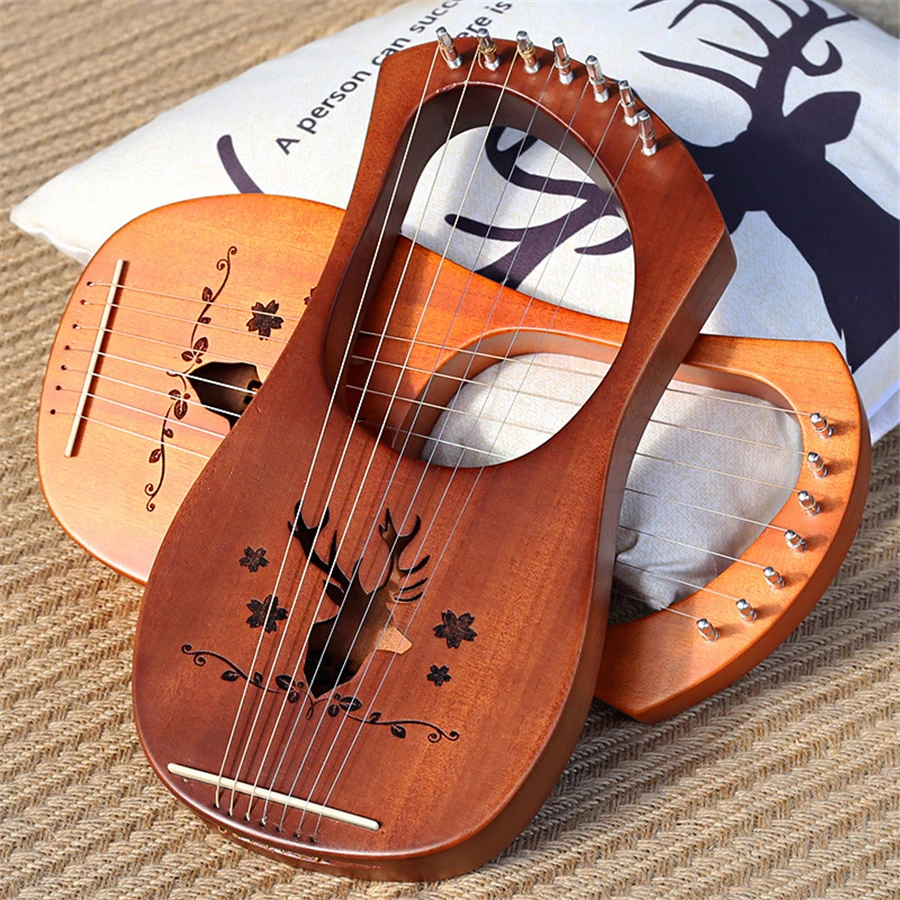 Ins Lyre 7 String деревянный арфа металлические струны массив красного дерева струнный