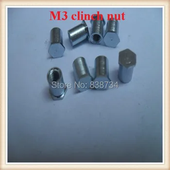 

100 carbon steel with white zinc coated m3*7mm clinch standoff nut pressure rivet nut threaded standoffs